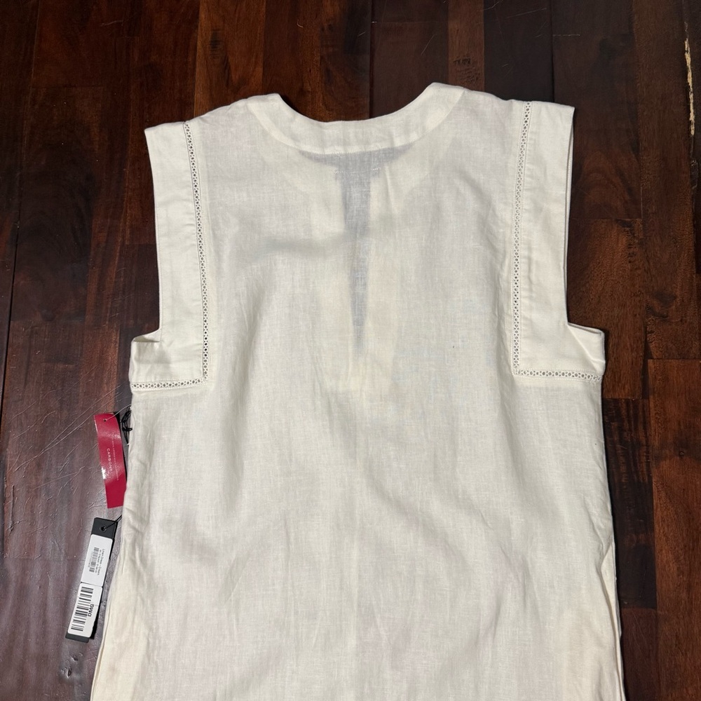 New Carbon38 Linen Blend Maxi Dress Women’s Medium Sleeveless Cream - Picture 10 of 10